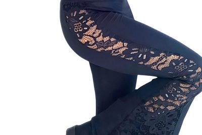 calça flare renda lateral suplex