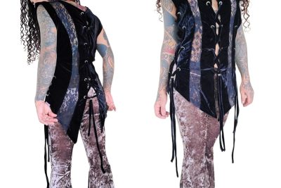 Colete Forrado Ajustável Longo Sem Capuz